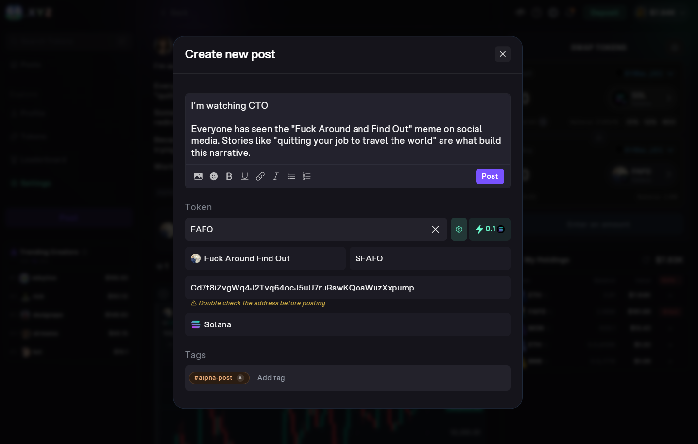 Publish the thesis, not just the trade. app preview